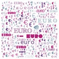 euro word cloud,icon,word cloud use for banner, painting, motivation, web-page, website background, t-shirt & shirt printing, Royalty Free Stock Photo