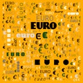 euro word cloud,icon,word cloud use for banner, painting, motivation, web-page, website background, t-shirt & shirt printing,