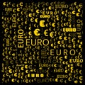euro word cloud,icon,word cloud use for banner, painting, motivation, web-page, website background, t-shirt & shirt printing, Royalty Free Stock Photo