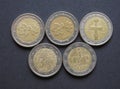 Euro (EUR) coins, currency of European Union (EU) Royalty Free Stock Photo