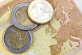 Euro zone coins Royalty Free Stock Photo