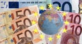 Euro zone in the world Royalty Free Stock Photo