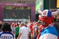 Euro2012 - Czech fan in devil mask Royalty Free Stock Photo