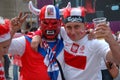 Euro2012 - Czech and Polish fans Royalty Free Stock Photo