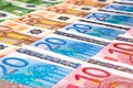 Eurobanknotes in perspective Royalty Free Stock Photo