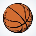 Basketball ball. Vector drawing sketch Royalty Free Stock Photo