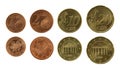 Eurocents Collection Royalty Free Stock Photo