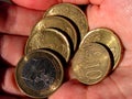 Eurocoins in hand Royalty Free Stock Photo