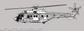 Eurocopter AS532 Cougar, Airbus Helicopters H215M. Vector drawing of medium utillity helicopter.