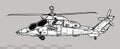 Eurocopter EC665 Tiger PAH-2 UHT. Vector drawing of attack helicopter. Royalty Free Stock Photo