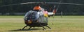 Eurocopter MBB Bo-105 of german airforce on grass airfield.