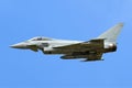 Eurofighter Typhoon airplane in flight - air-fighter war plane - pilot cockpit closeup Royalty Free Stock Photo