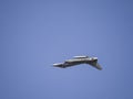 Bucharest, Romania 30.08.2025, Eurofighter Typhoon F-2000A on a blue sky Royalty Free Stock Photo