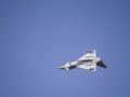 Bucharest, Romania 30.08.2025, Eurofighter Typhoon F-2000A on a blue sky Royalty Free Stock Photo