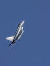 Bucharest, Romania 30.08.2025, Eurofighter Typhoon F-2000A on a blue sky Royalty Free Stock Photo