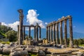 Euromos Euromus Ancient City. Soke - Milas road, Mugla, Turkey. Temple of Zeus Lepsynos was built in the 2nd century Royalty Free Stock Photo