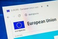 Europa.eu Web Site. Selective focus. Royalty Free Stock Photo