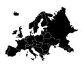 Europa map vector illustration Royalty Free Stock Photo