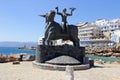 Europa Statue in Agios Nikolaos, Crete, Greece. Royalty Free Stock Photo