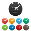Europasaurus icons set color vector