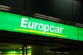 Europcar logo on store front. Sixt is a car rental company