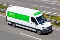 Europcar Mercedes-Benz Sprinter on motorway. Royalty Free Stock Photo