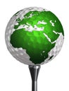 Europe and africa continent on golf ball