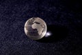 Europe and Africa on a transparent world ball on a grey background Royalty Free Stock Photo