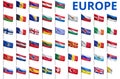 Europe - All Countries Flags Royalty Free Stock Photo
