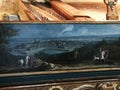 Belgium Brussels Arts Ancient Clavicytherium Harp Antique Music Box Fresco Painting Musical Instrument Museum Harpsichord Piano Royalty Free Stock Photo