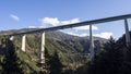 The Europe bridge in Austria, Tirol. Brenner motorway from Italy to Austria. Bridge close to the city of Innsbruck