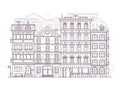 Europe City Street Background in Line Art Royalty Free Stock Photo