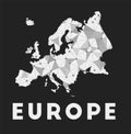 Europe - communication network map of continent.