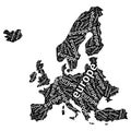 Europe continent map. isolated white background Royalty Free Stock Photo
