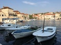 Europe Croatia Fishing boats at the harbour Cres Town Cres Island Kvarner Gulf Roman Emprie Heritage Game of Throne Royalty Free Stock Photo