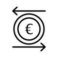 Europe currency Line Style vector icon which can easily modify or edit