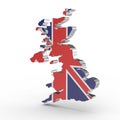 Europe 3D map of uk isolated on white background Royalty Free Stock Photo