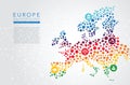 Europe dotted vector background