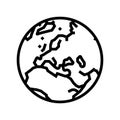 europe earth planet map line icon vector illustration Royalty Free Stock Photo