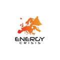 Europe Energy crisis symbol map logo design Royalty Free Stock Photo