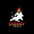Europe Energy crisis symbol map logo design Royalty Free Stock Photo
