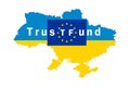 The European Union is starting preparations for the establishment of a Solidarity Trust Fund in Ukraine. Europe flag and Ukraine