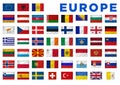 Europe flags Royalty Free Stock Photo