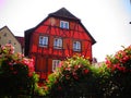 Europe, France, Bas Rhin, Obernai, facade of Alsatian house Royalty Free Stock Photo