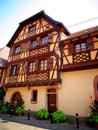 Europe, France, Bas Rhin, Obernai, facade of Alsatian house Royalty Free Stock Photo
