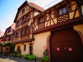 Europe, France, Bas Rhin, Obernai, facade of Alsatian house Royalty Free Stock Photo