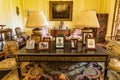 A furnished sitting room at Hautefort Castle, Chateau de Hautfort