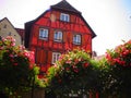 Europe, France, Bas Rhin, Obernai, facade of Alsatian house Royalty Free Stock Photo