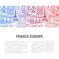 Europe France Line Template