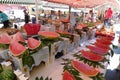 Europe Southern France Nice CÃÂ´te dÃ¢â¬â¢Azur Cours Saleya Provence Fresh Fruits Colorful French Farmers Market Giant Watermelon